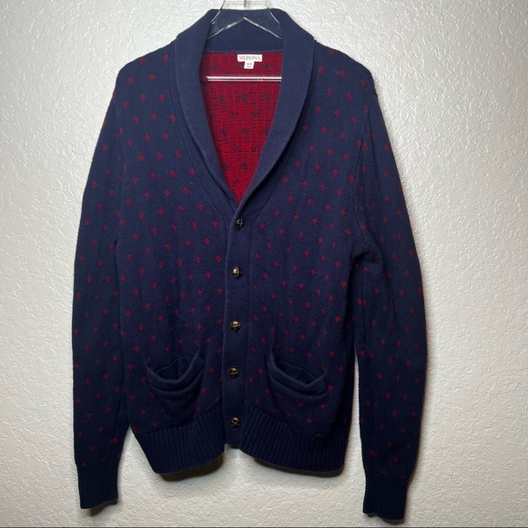 Men’s Merona Button Down Navy Cardigan Sweater - Picture 2 of 10